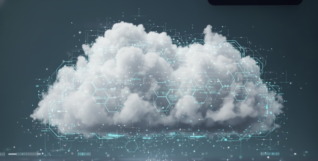 Cloud Infrastructure - Advanced cloud computing technology with digital network connections